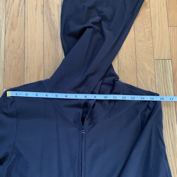 EILEEN FISHER Long Jacket Hooded Zip Front Dark Gray Size S - Picture 16 of 16
